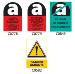 Signalisation produits dangereux Amiante